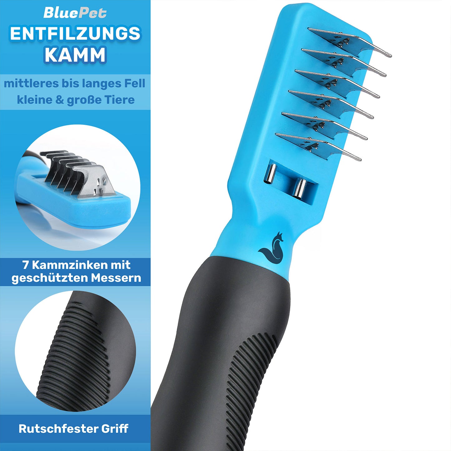 Entfilzungskamm Entfilzungsstriegel Trimmesser für alel Hunde und Katzen Rassen zur Entfernung von Knoten und Filz im Fell Eigenschaften