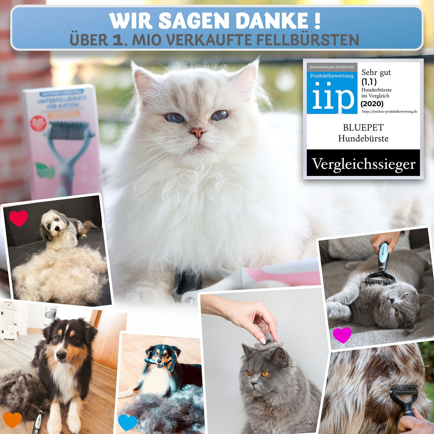 Unterwollbürste für Katzen im Fellwechsel