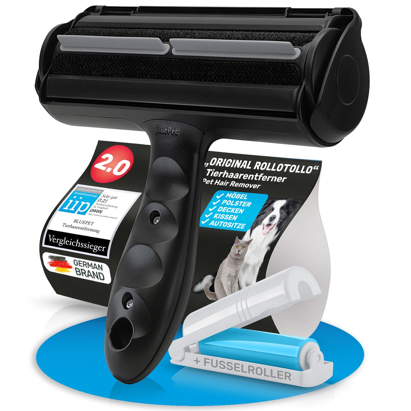 Produktfoto vom BluePet RolloTollo Tierhaarentferner als Variante in schwarz.