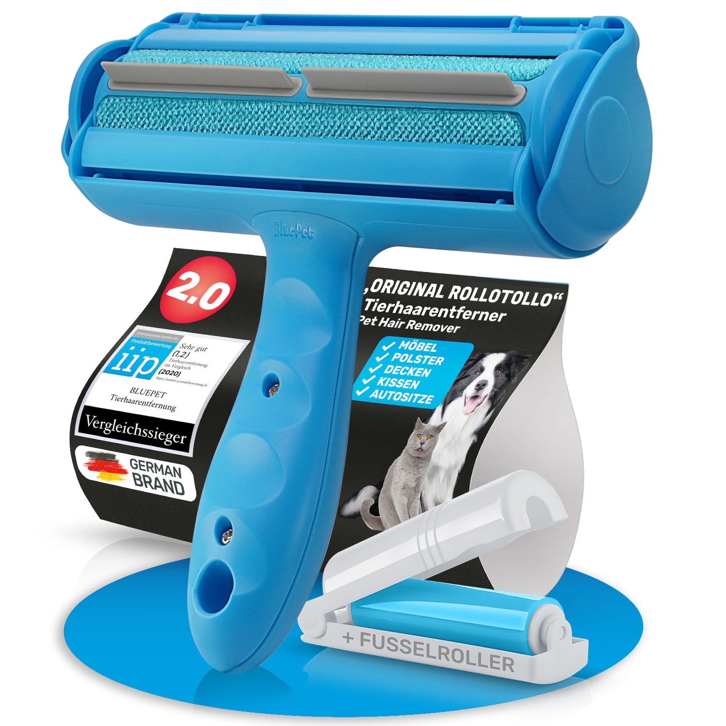 Produktfoto vom BluePet RolloTollo Tierhaarentferner als Variante in blau.