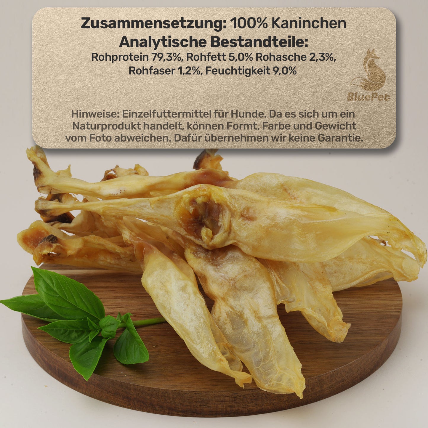 Kaninchen-Ohren ohne Fell (100g)