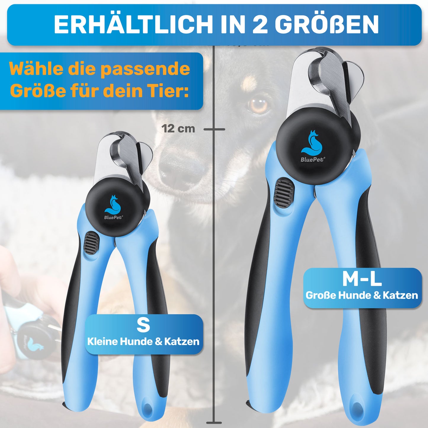 Krallenschere mit Schutz Gr. M-L für kleine & große Hunde