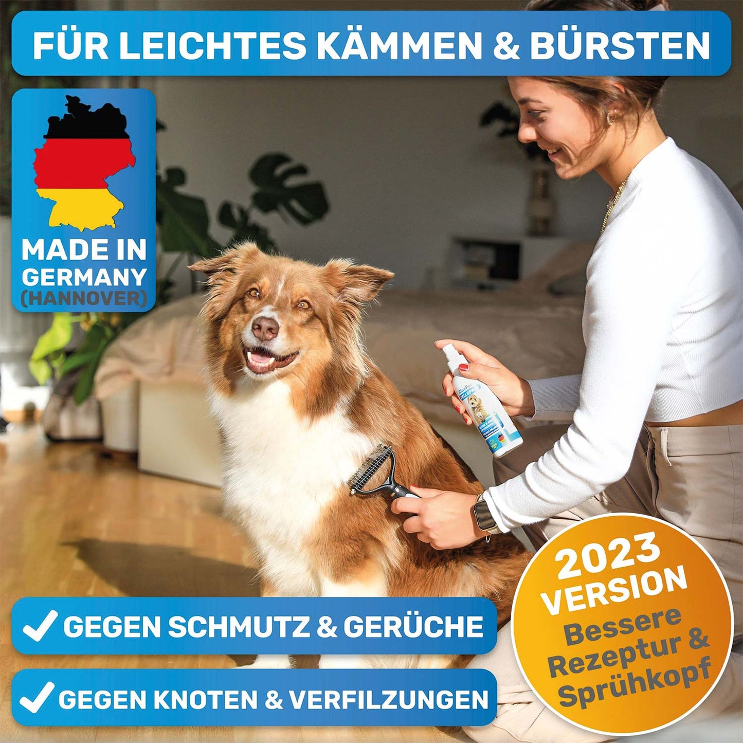 Professionelles Hunde-Fellpflege-Set für Langhaar