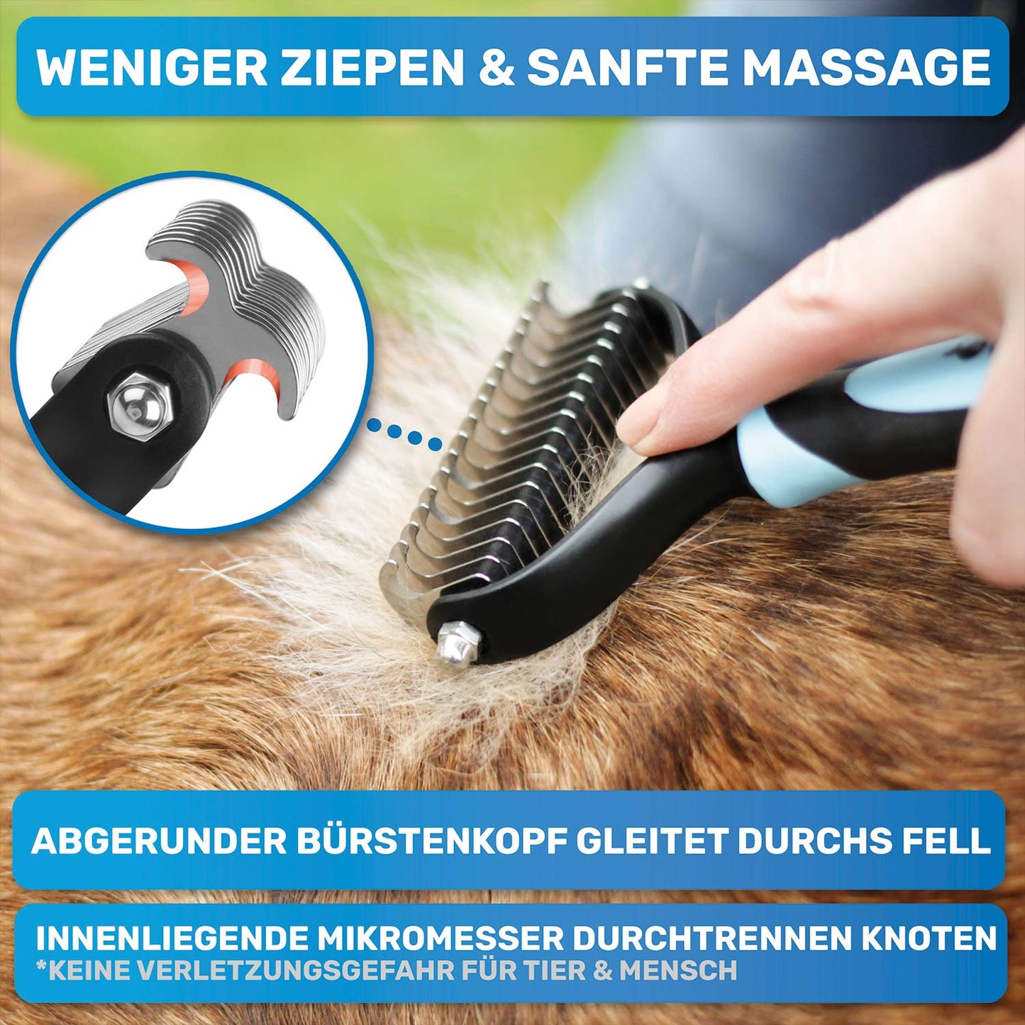 Professionelles Hunde-Fellpflege-Set für Langhaar