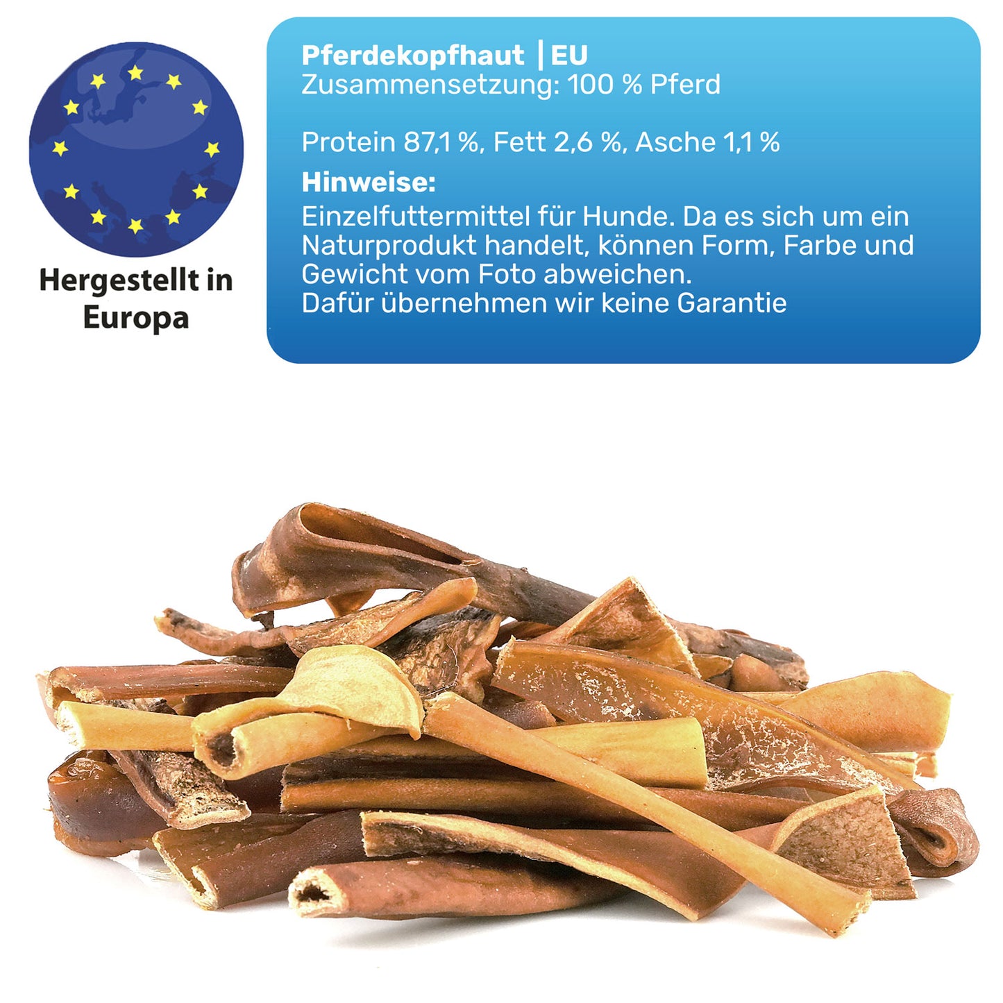 Pferd Kopfhaut für Hunde 150g