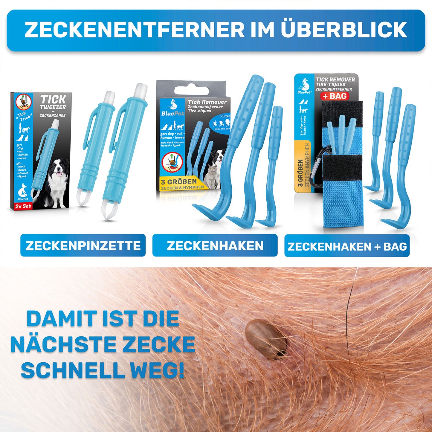 2x Automatische Zeckenzange, Zeckenentferner