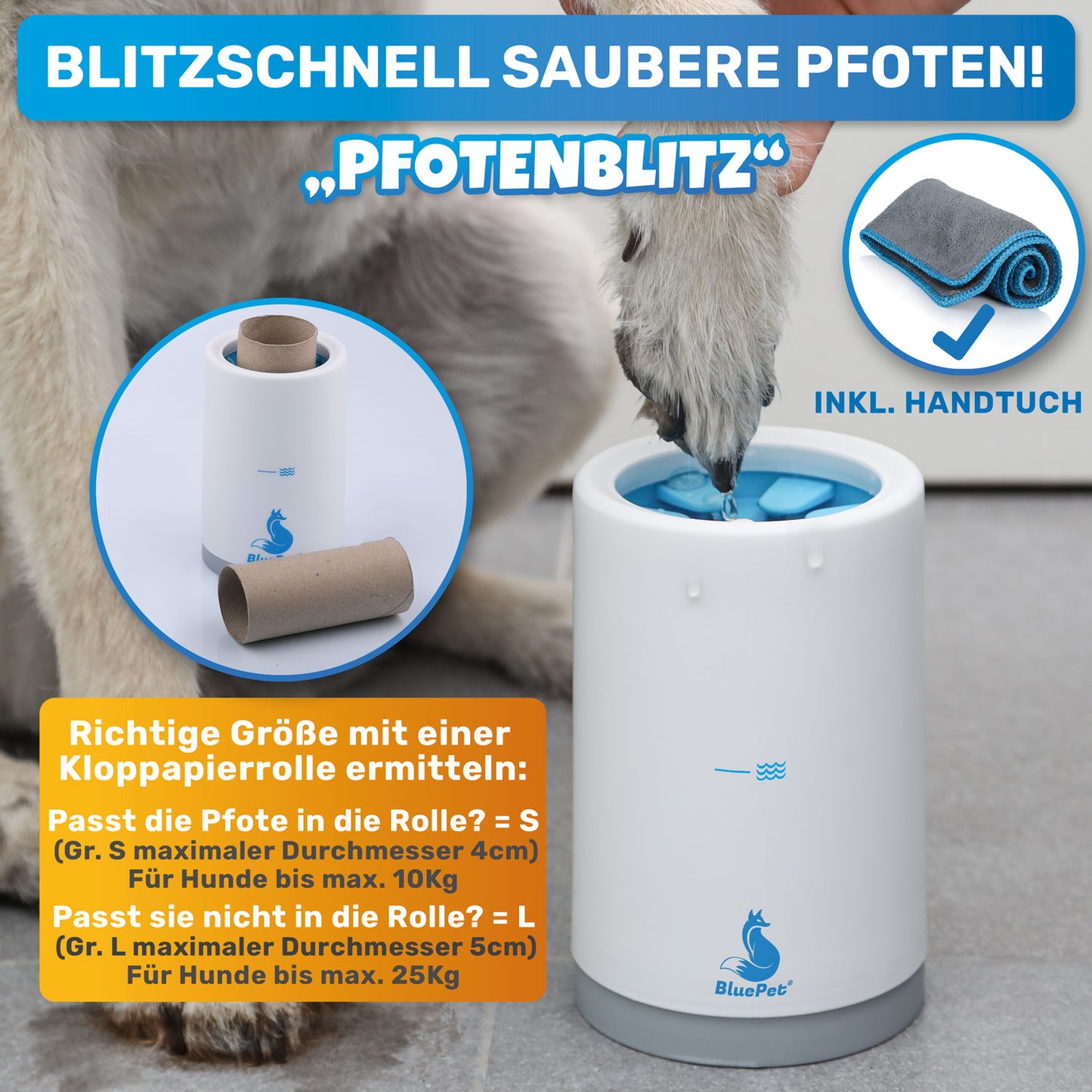 "PfotenBlitz" Pfotenreiniger für Hunde