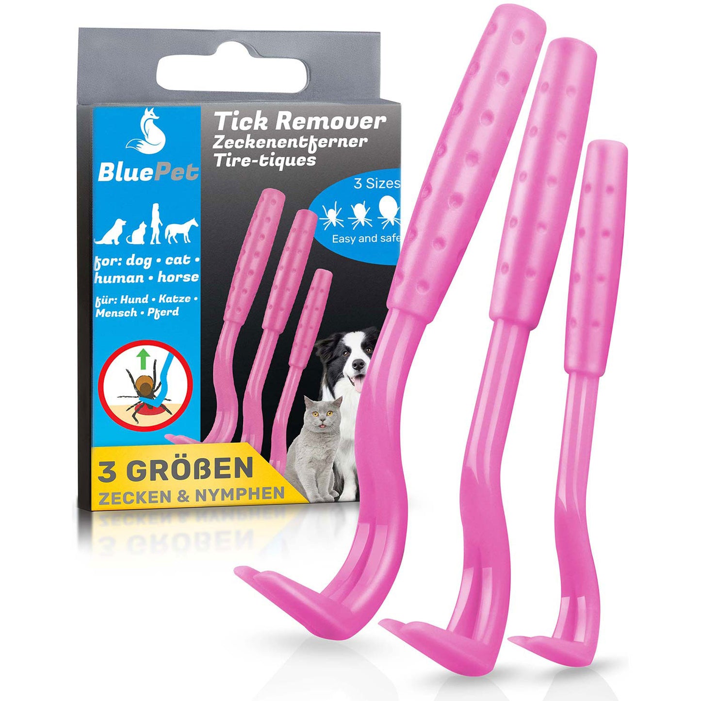 3er Set Zeckenhaken, Zeckenentferner