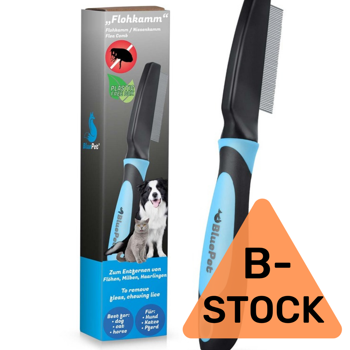 BluePet FlohGo Flohkamm Blau B-Stock