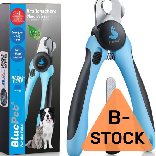 BluePet Krallenschere mit Schutz Blau M-L B-Stock