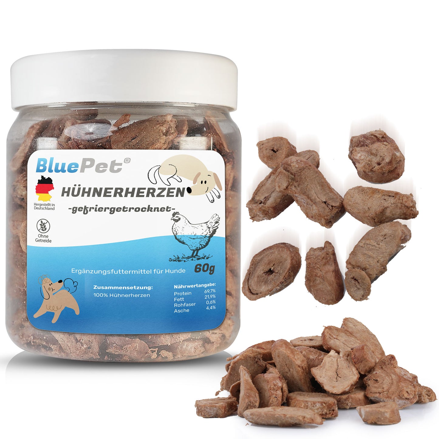 Hühnerherzen Gefriergetrocknet 60g