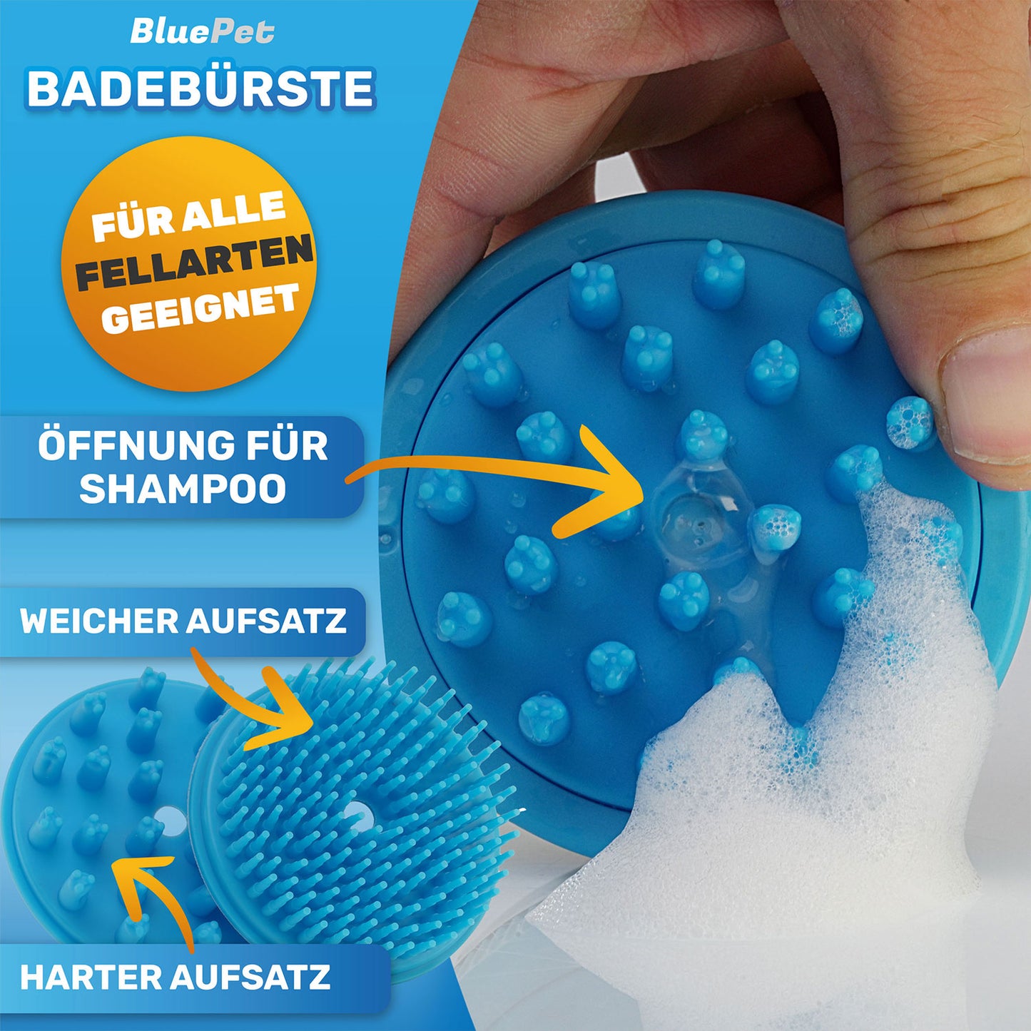 Hundeshampoo + Befüllbare Badebürste Set