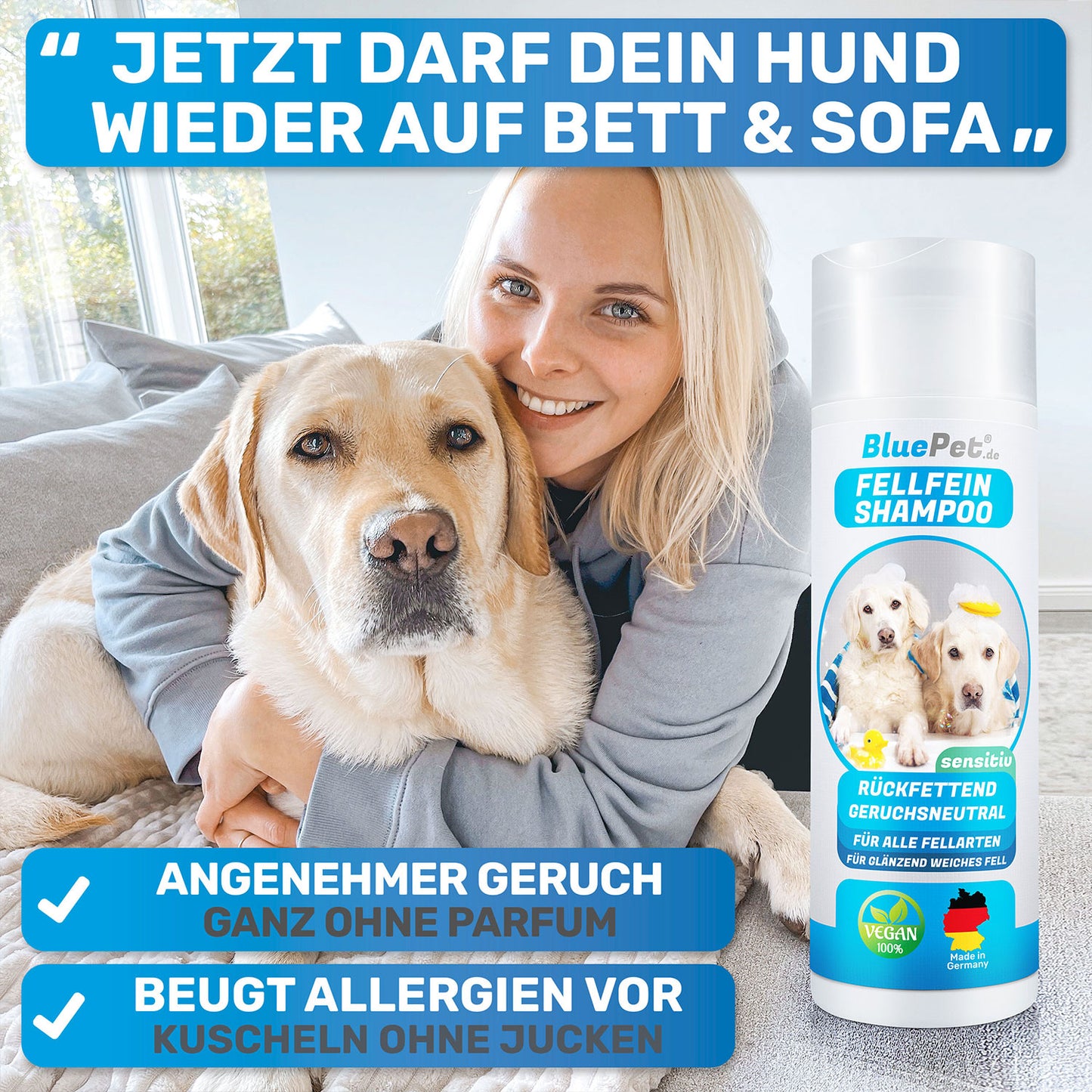 Hundeshampoo + Befüllbare Badebürste Set