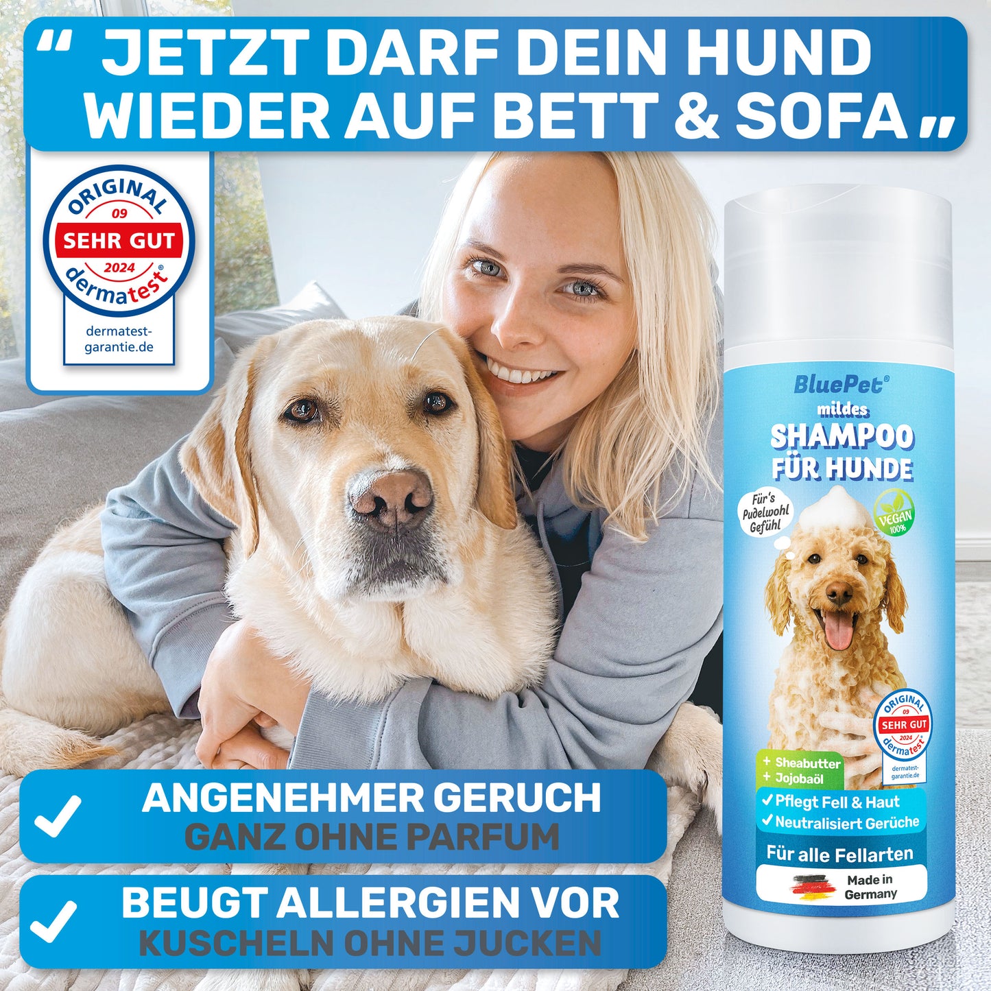 Bade-Set mit Hundehandtuch, Shampoo & Badebürste
