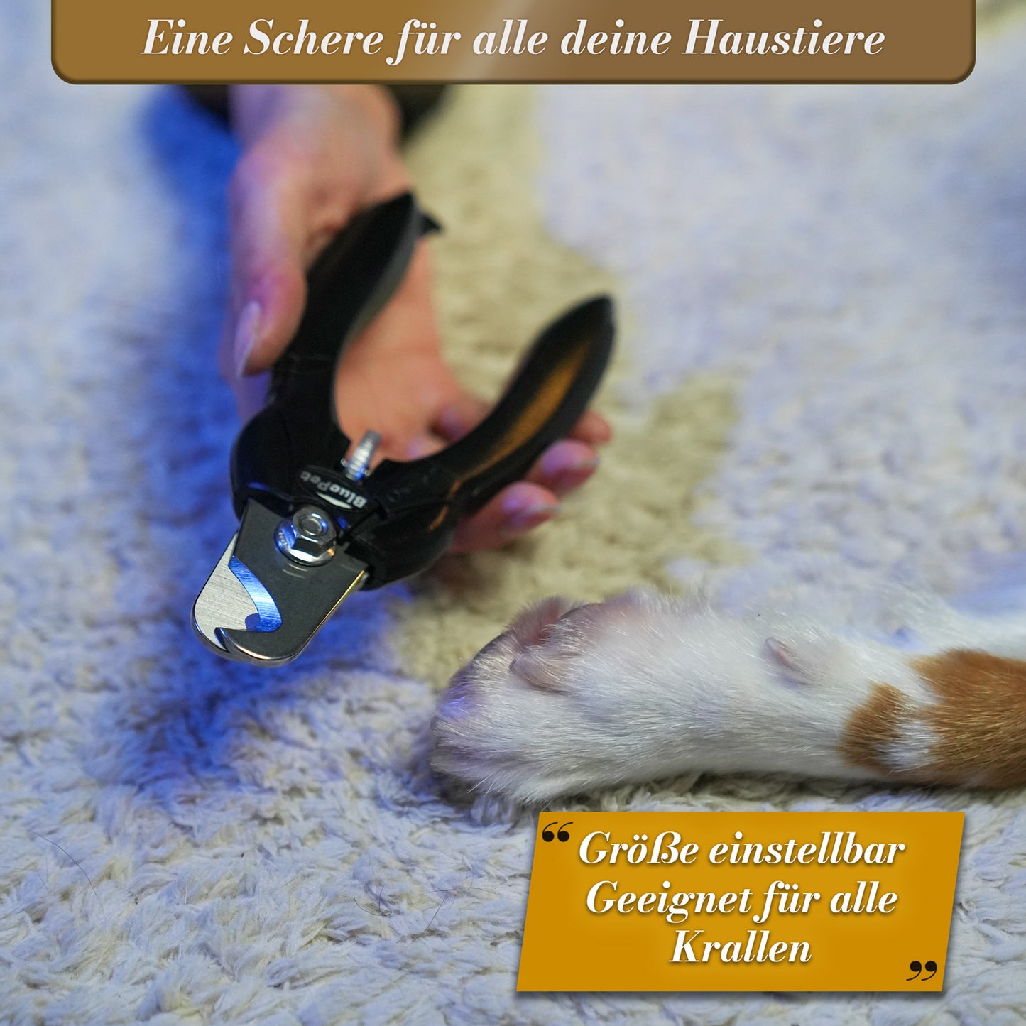 Verstellbare Krallenschere Krallenschön für Hunde und Katzen Limited Edition in schwarz geeignet für alle Krallen, größe einstellbar für große und kleine Haustiere