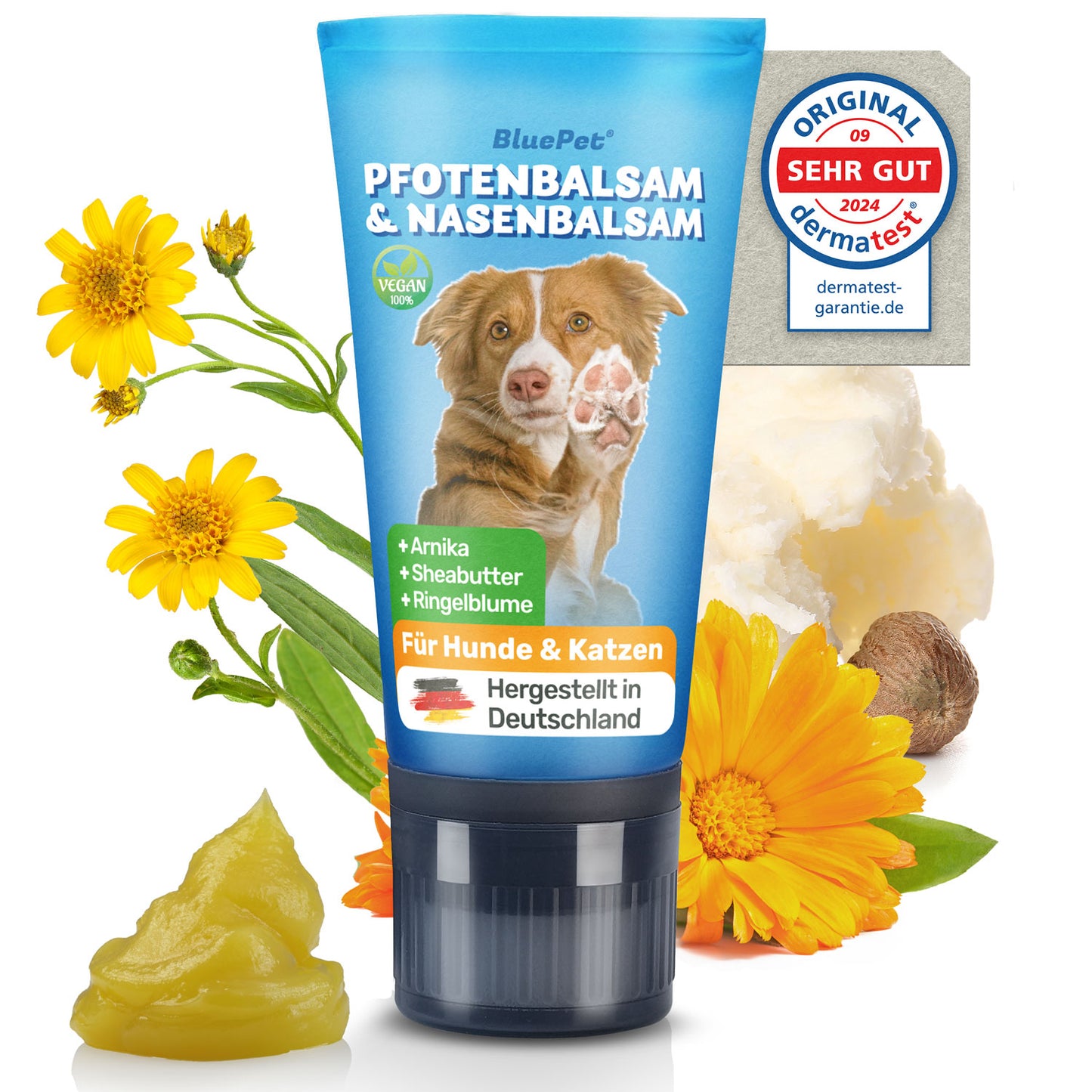 BluePet Pfotenbalsam für Hunde und Katzen Pfotencreme Made in Germany