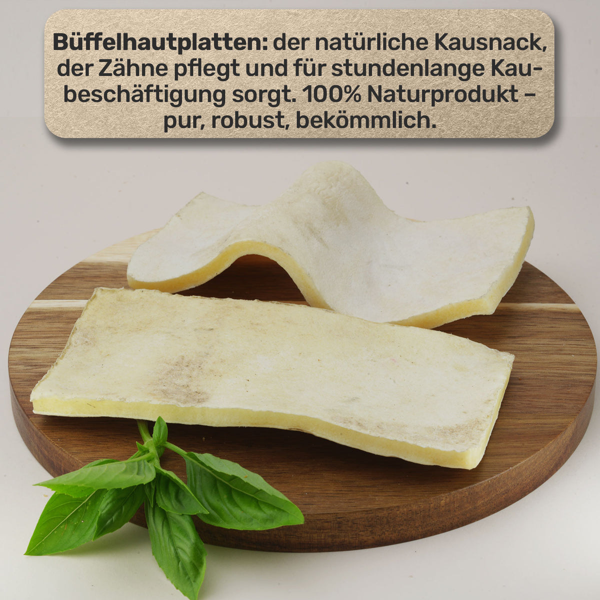 Büffel-Kauchip Büffelhautplatten Kausnack Stück 10-14cm