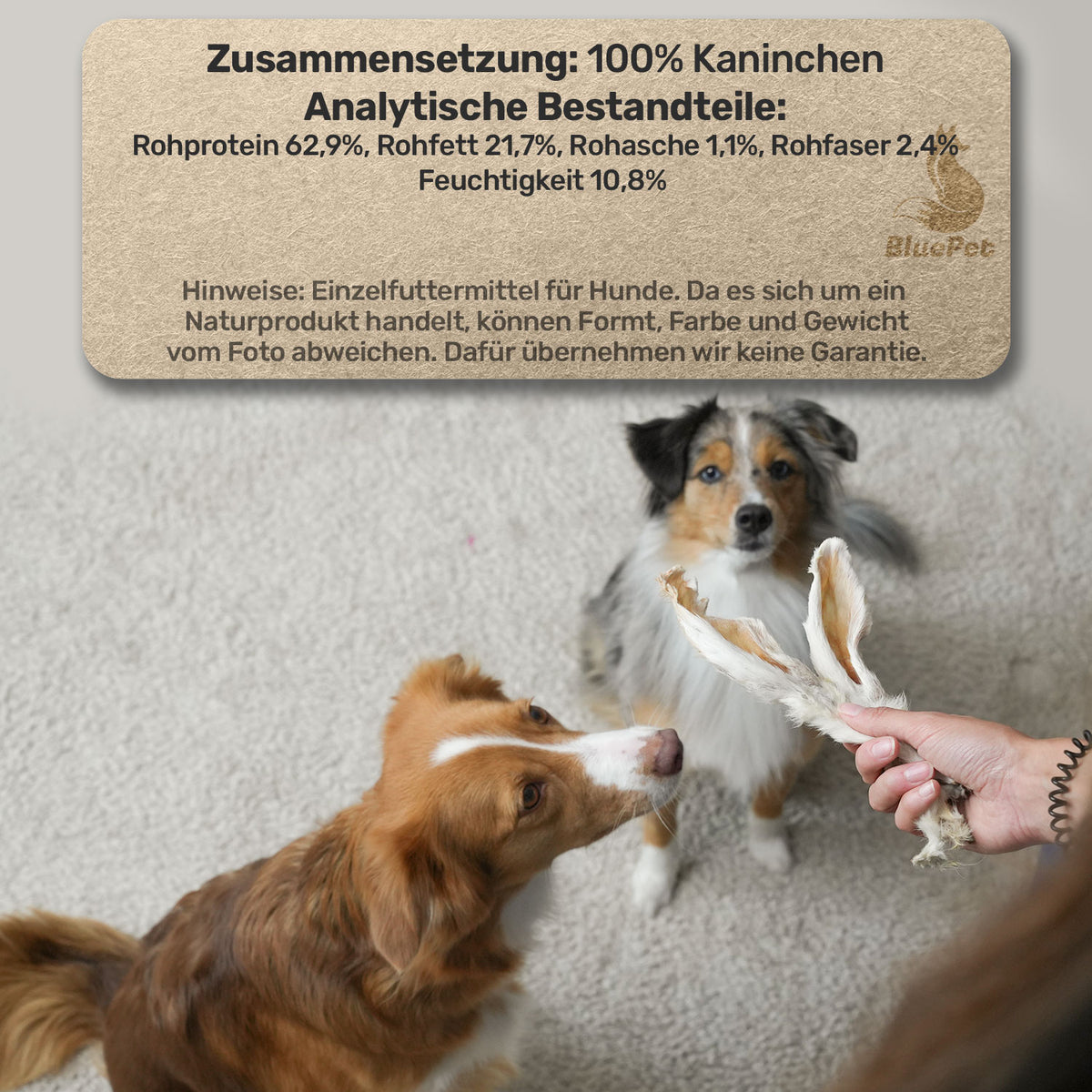 Kaninchen-Ohren mit Fell 100g