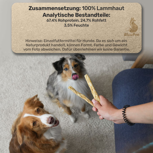 Lammhautzöpfe 100g Kausnack Lammhaut
