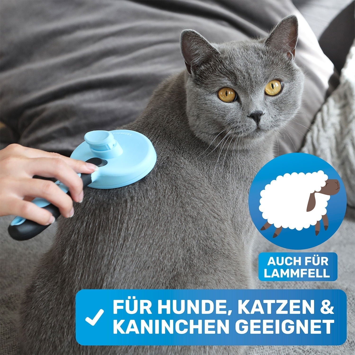 BluePet Zupfzeug selbstreinigende Zupfbürste für Hunde und Katzen - Anwendungsbereiche