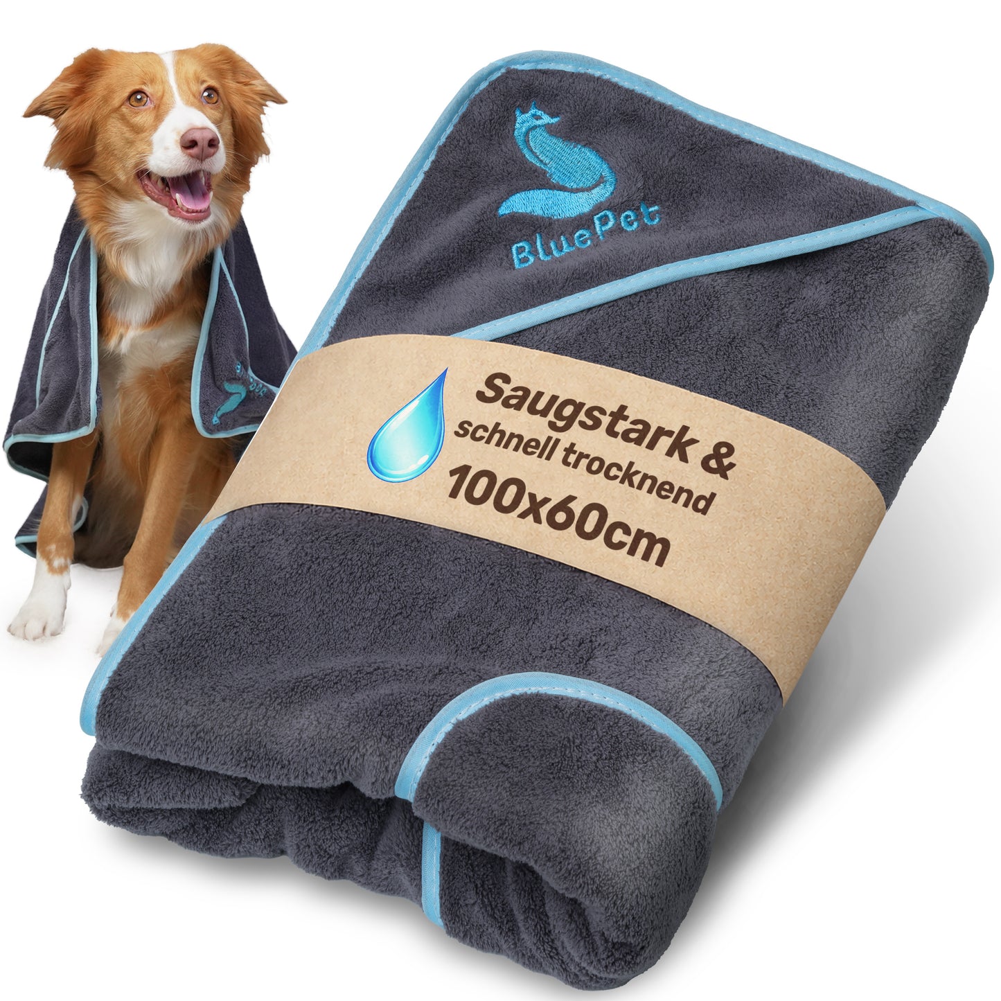 Hundehandtuch Mikrofaser – saugstarkes Handtuch für Hunde