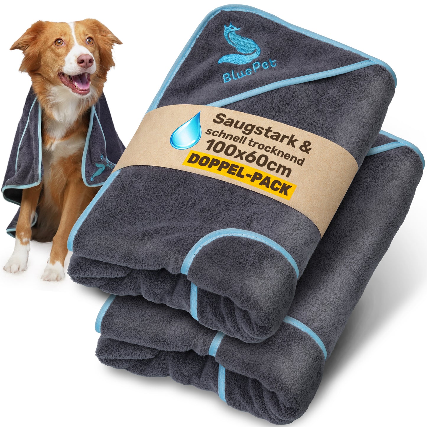 Hundehandtuch Mikrofaser – saugstarkes Handtuch für Hunde