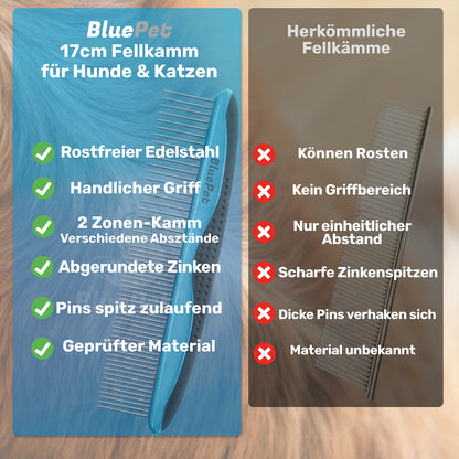 17cm Hundekamm & Katzenkamm - Metallkamm für Hunde