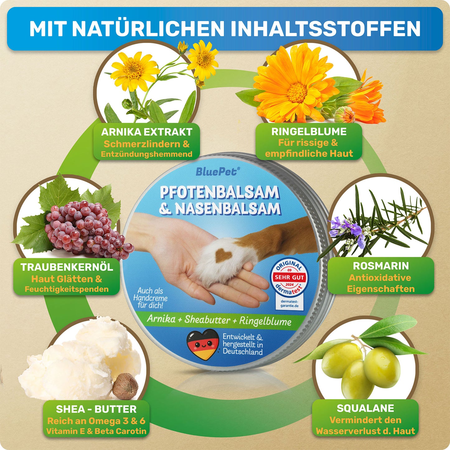 Pfotenbalsam & Handcreme für Hunde & Menschen