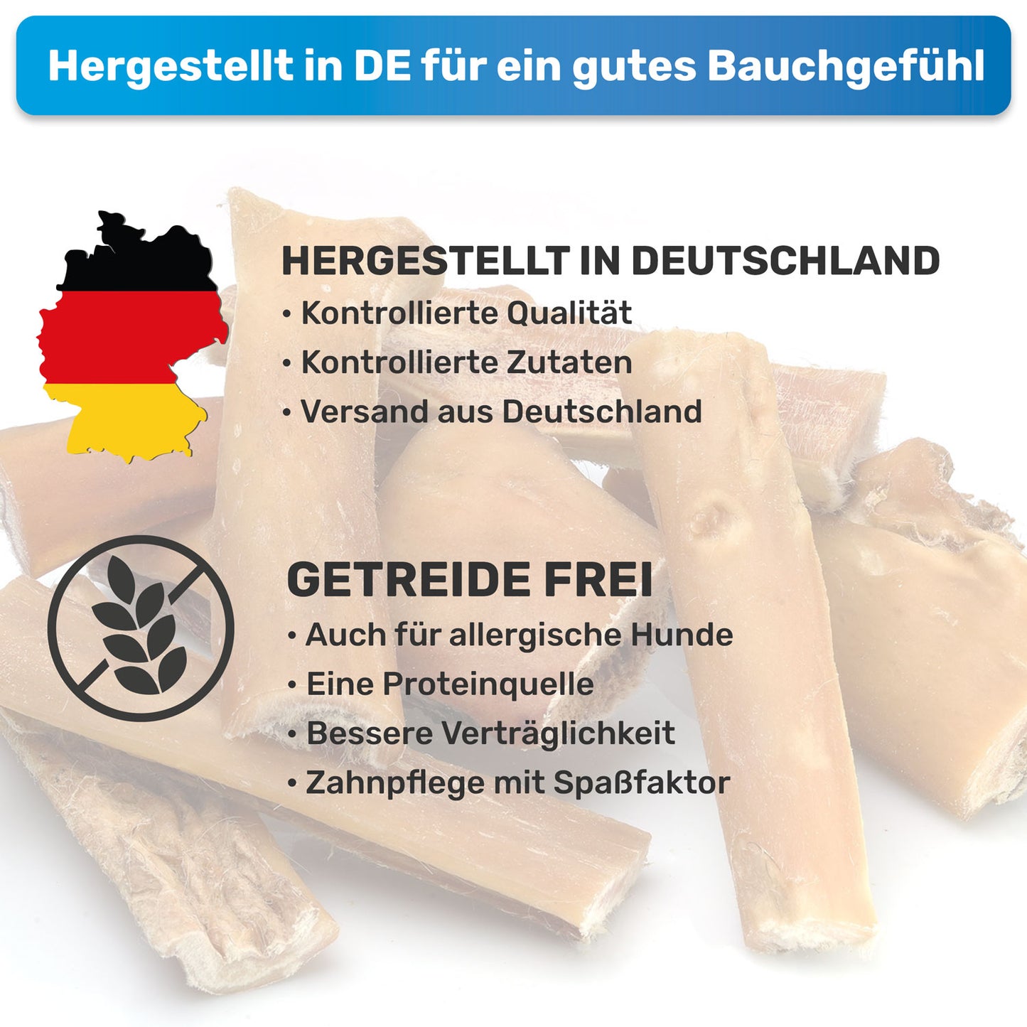Rinderkopfhaut 8-18 cm Kausnack 200g